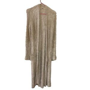 Free People Women's Creal Eyelash Open Front Maxi Cardigan - XL